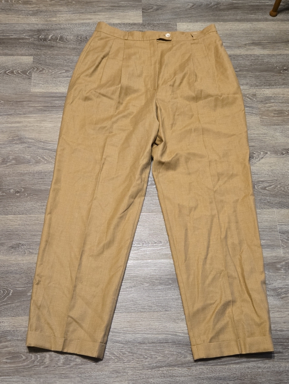 Bernard Zins Wool And Cashmere Tan Trousers Sz 14
